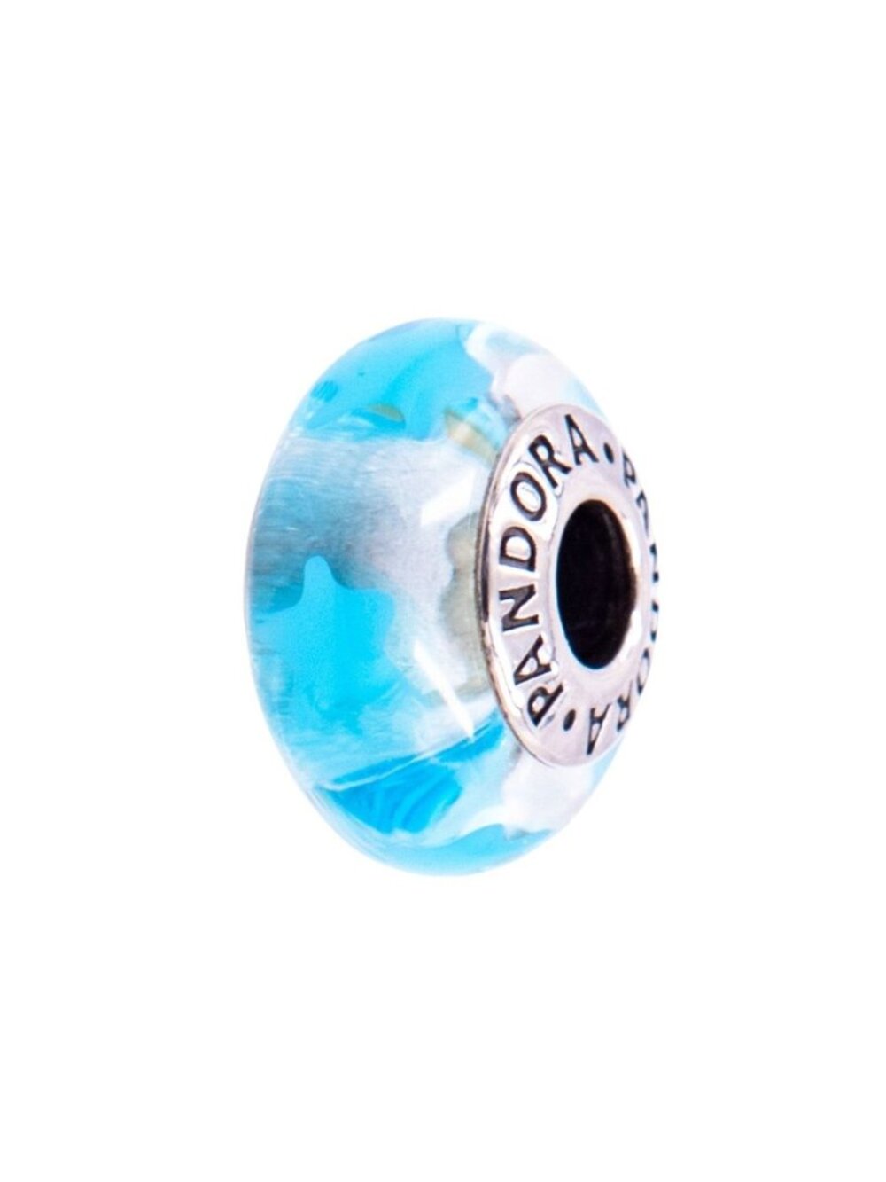 Pandora Retired Blue Stars Murano Glass Sterling Silver Charm